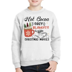 Hot Cocoa Cozy Blankets And Christmas Youth Sweatshirt