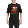 Merry And Bright Cow With Christmas Lights Youth Tee