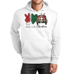 Peace Love Christmas Sublimation Unisex Hoodie