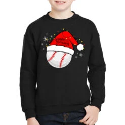 Christmas Baseball Seasons Greetings Youth Sweatshirt
