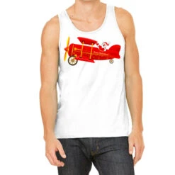 Santa Christmas Holiday Plane Kids Tank Top