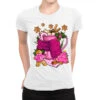 Pink Christmas Coffee Drink Ladies Fitted T-Shirt