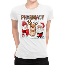 Pharmacy Crew Christmas Ladies Fitted T-Shirt