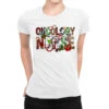 Oncology Nurse Christmas Ladies Fitted T-Shirt