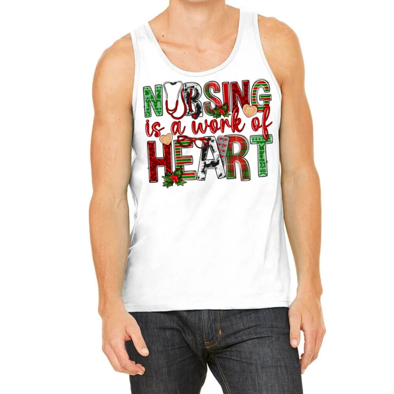 Nursing Is A Work Of Heart Christmas Tank Top 1 Nursing Is A Work Of Heart Christmas Tank Top