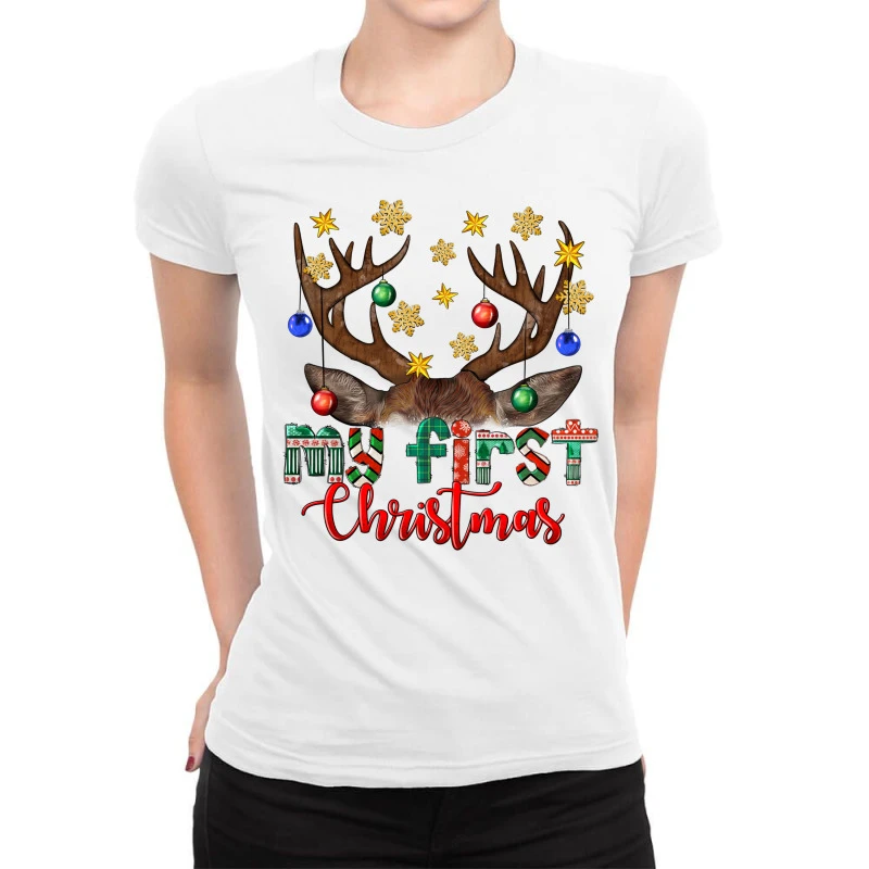 My First Christmas Ladies Fitted T-Shirt 1 My First Christmas Ladies Fitted T-Shirt