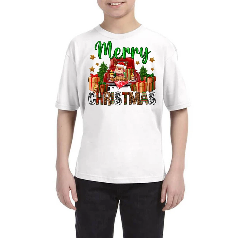Merry Christmas With Truck Youth Tee 1 Merry Christmas With Truck Youth Tee