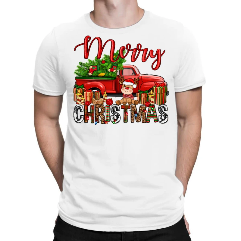 Merry Christmas Truck With Deer T-Shirt 1 Merry Christmas Truck With Deer T-Shirt