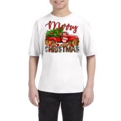Merry Christmas Truck With Deer Youth Tee