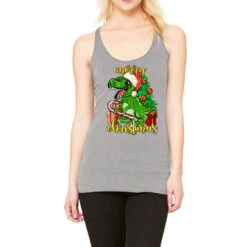 Merry Christmas T-Rex Racerback Tank