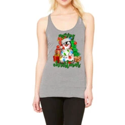 Merry Christmas Penguin Racerback Tank