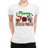Merry Christmas Paws Ladies Fitted T-Shirt