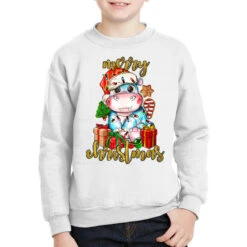 Merry Christmas Hippopotamus Youth Sweatshirt