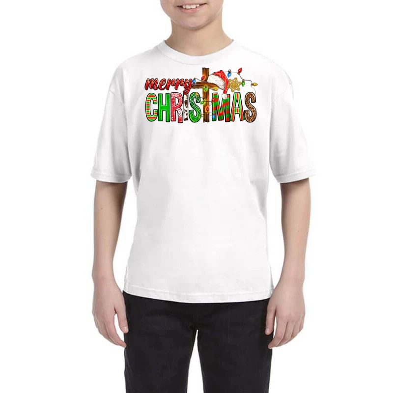 Merry Christmas Cross Youth Tee 1 Merry Christmas Cross Youth Tee