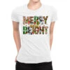 Merry And Bright Christmas Ladies Fitted T-Shirt