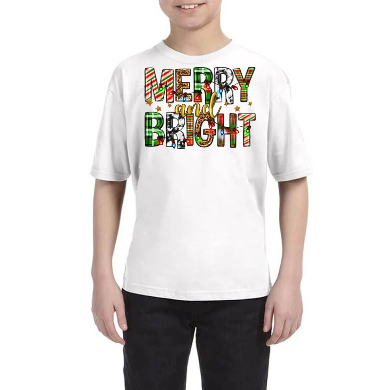 Merry And Bright Christmas Youth Tee 1 Merry And Bright Christmas Youth Tee