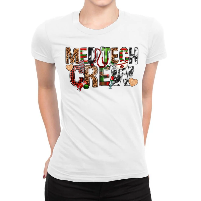Med Tech Crew Nurse Christmas Ladies Fitted T-Shirt 1 Med Tech Crew Nurse Christmas Ladies Fitted T-Shirt