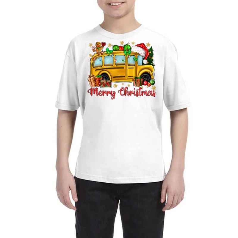 Merry Christmas School Bus Youth Tee 1 Merry Christmas School Bus Youth Tee