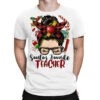 Messy Bun Christmas Teacher T-Shirt