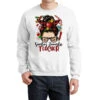 Messy Bun Christmas Teacher Crewneck Sweatshirt