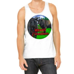 Black Angus Cattle And Bull Merry Christmas Tank Top
