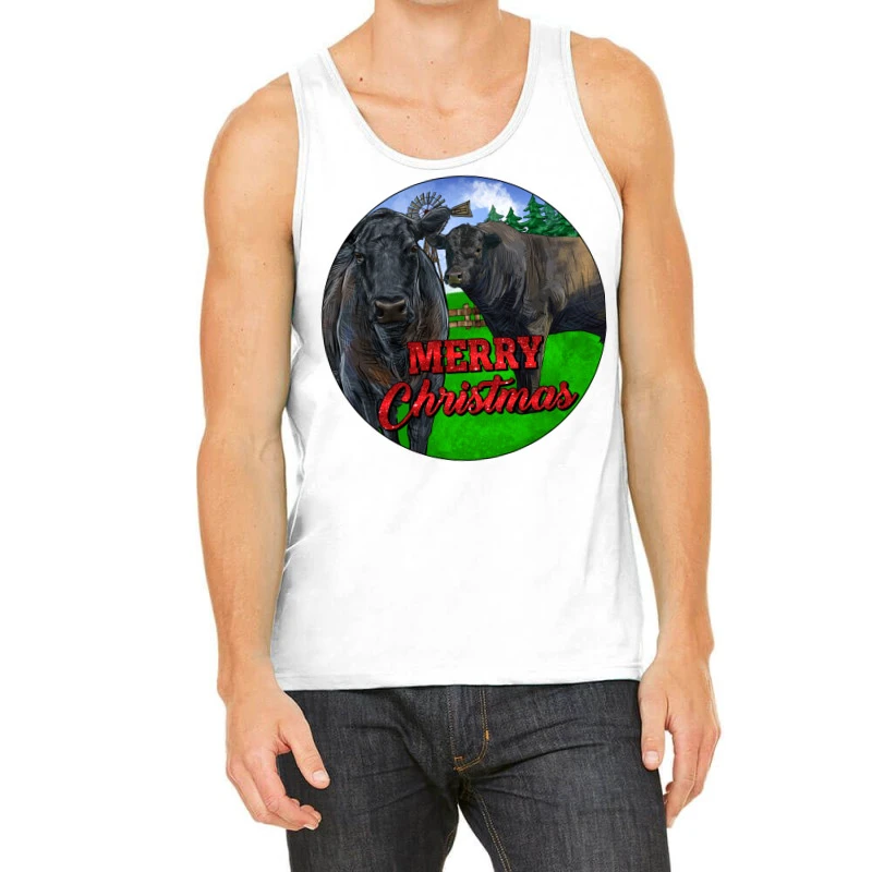 Black Angus Cattle And Bull Merry Christmas Tank Top 1 Black Angus Cattle And Bull Merry Christmas Tank Top
