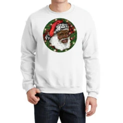 African American Santa Christmas Crewneck Sweatshirt