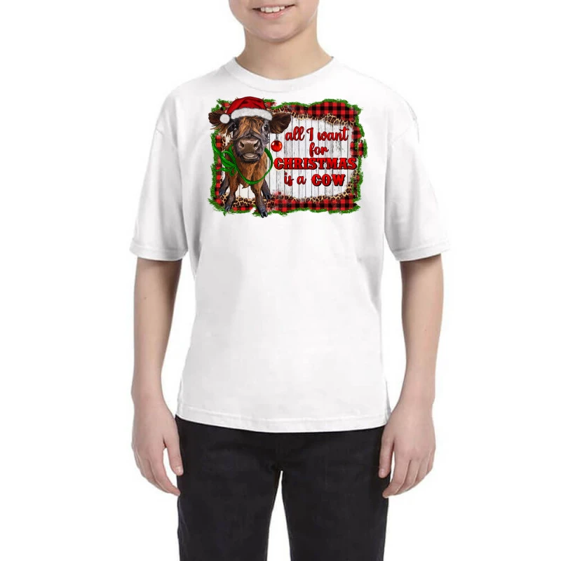 All I Want For Christmas Is A Cow Youth Tee 1 All I Want For Christmas Is A Cow Youth Tee