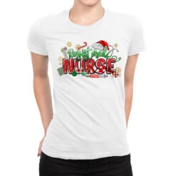 Registered Nurse Christmas Ladies Fitted T-Shirt
