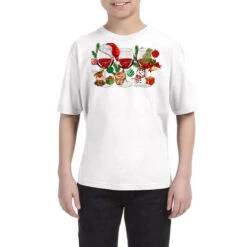 Christmas Wine Glasses Youth Tee