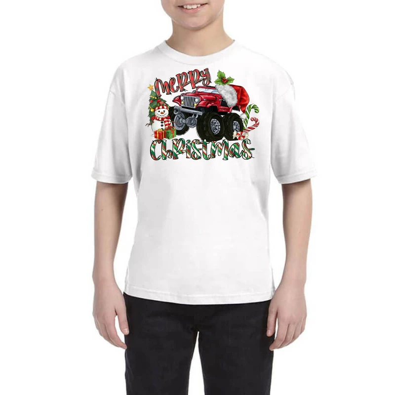 Merry Christmas Monster Truck Youth Tee 1 Merry Christmas Monster Truck Youth Tee
