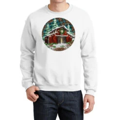Barn Christmas Crewneck Sweatshirt