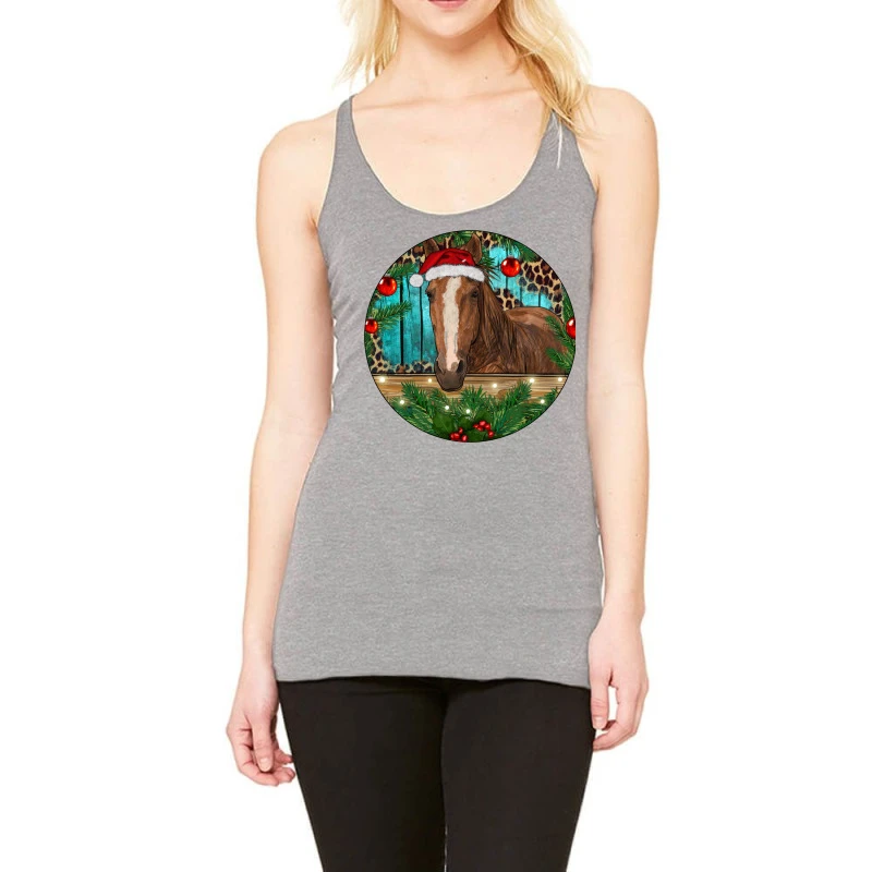 Brown Horse Christmas Racerback Tank 1 Brown Horse Christmas Racerback Tank