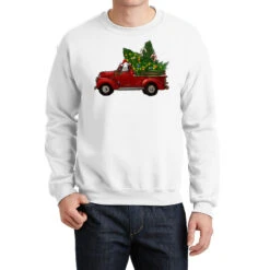 Christmas Farm Truck With Baby Sheep Crewneck Sweatshirt