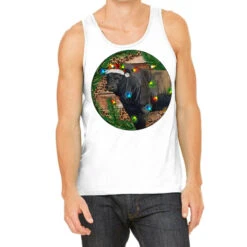 Black Angus Bull With Christmas Lights Tank Top