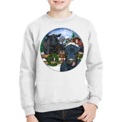 Black Angus Cattle And Calf Christmas Youth Sweatshirt