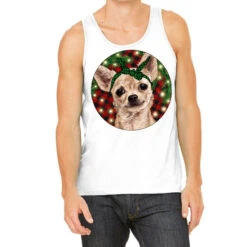 Christmas Chihuahua With Buffalo Plaid Tank Top