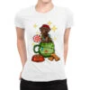 Christmas Coffee Cup With Labrador Ladies Fitted T-Shirt