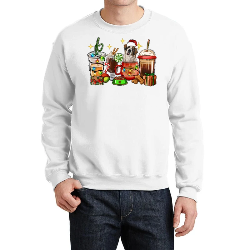 Christmas Coffee Cups With Saint Bernard Crewneck Sweatshirt 1 Christmas Coffee Cups With Saint Bernard Crewneck Sweatshirt