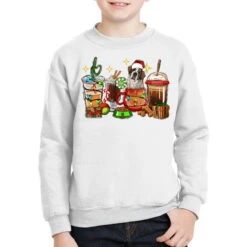 Christmas Coffee Cups With Saint Bernard Youth Sweatshirt