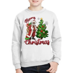 Merry Christmas Black Santa Youth Sweatshirt