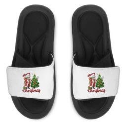 Merry Christmas Black Santa Slide Sandal