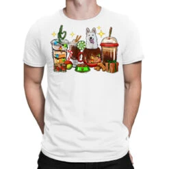 Christmas Coffee Cups With White Shepherd T-Shirt