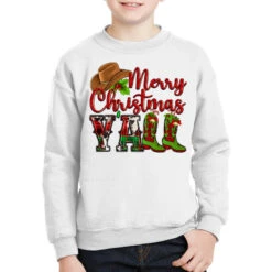 Merry Christmas Y'all Cowboy Youth Sweatshirt