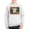 Merry Christmas Hereford Cow With Background Youth Sweatshirt