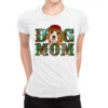 Christmas Beagle Dog Mom Ladies Fitted T-Shirt