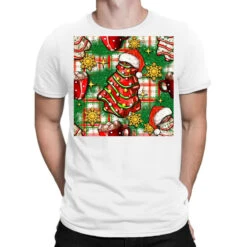 Christmas Cake And Seamless Digital Paper T-Shirt