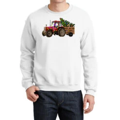 Christmas Farm Tractor Crewneck Sweatshirt