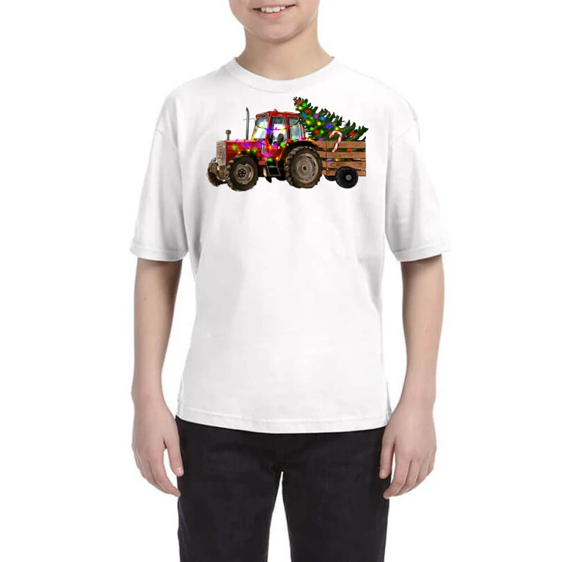Christmas Farm Tractor Youth Tee 1 Christmas Farm Tractor Youth Tee