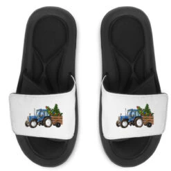 Blue Christmas Tractor Slide Sandal